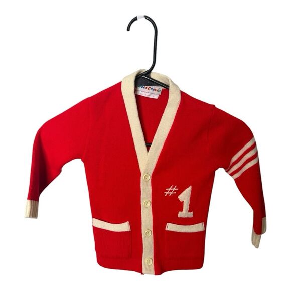 Vintage Sweet Cream size 3 kids varsity sweater - Picture 1 of 5